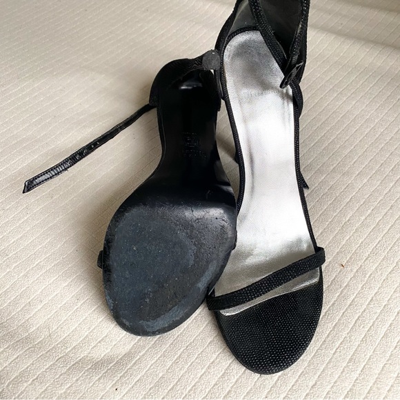 •Stuart Weitzman•SEXY Nudist Sandals in Black Goosebump Suede, Size 7.5 - Picture 6 of 6